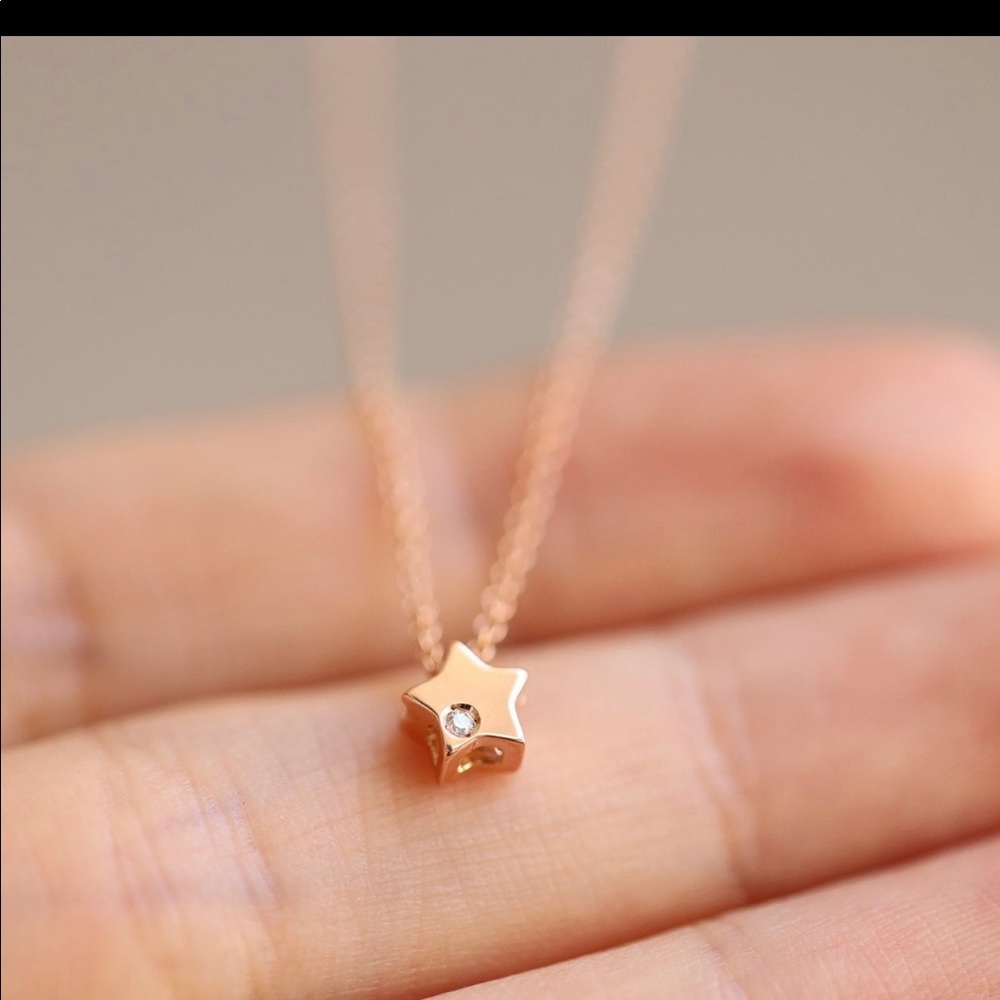 14k solid rose gold necklace.